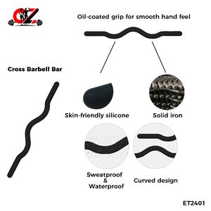 Factory OEM CZFIT ET0004-3 Iron Silicone Ergonomic Durable Anti-Slip Waterproof <b>10kg</b> Whole Body Weightlifting <b>Barbell</b> Custom - Product Image 4