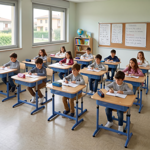 New Design Modern <b>Adjustable</b> Height School Children Desk and Chair With Metal+Wood Material ST-0706 School Chair Classroom <b>Table</b> - Product Image 2