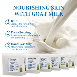 100G Loại Bỏ Mụn Trứng Cá Trị Muối Biển Sữa Dê Giữ Ẩm Glycerin Xà Phòng Làm Trắng