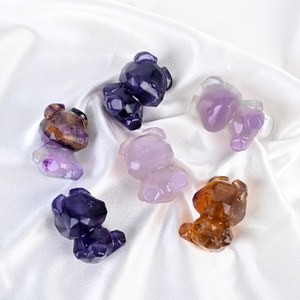 Oso de Fluorita Natural de Alta Calidad Tallado en Piedra, Cristal Pulido, Cristal de Energía Curativa para Decoración del Hogar - Product Image 4