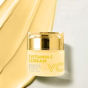 Loção facial hidratante de marca própria para manchas escuras e rugas produto creme facial iluminador com vitamina VC para mulheres