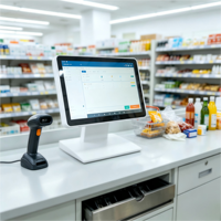 Caisse enregistreuse tactile Android compacte de 10,1 pouces, terminal de point de vente tout-en-un, machine de facturation pour mini-marché, kiosque