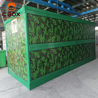 Cbox Maison pliable camouflage avec murs isolés, hébergement temporaire pour campement, maison conteneur modulaire pliable