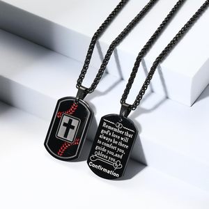 Collier pour homme en acier inoxydable avec pendentif croix et verset biblique, bijoux religieux sportifs, cadeaux d'anniversaire pour elle - Product Image 4