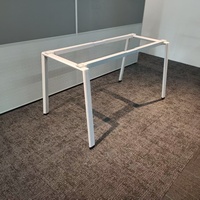 Cadre de table métallique extensible, base de bureau rétractable à pieds inclinés, pied télescopique en métal blanc thermolaqué pour bureau