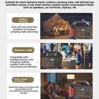 Vente en gros 500W Type-C Alimentation mobile Stockage de l'énergie de décrochage extérieur pour les voyages en voiture Batteries externes en fer au lithium Centrale électrique