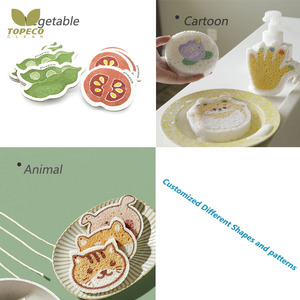 Tomuco — éponge nettoyante à base de cellulite, éponge à forte Absorption d'eau pour le nettoyage de la vaisselle, forme spéciale de légumes - Product Image 4