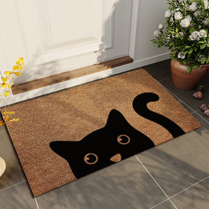 Cangming Welcome MadaFakas Tapis de porte en imitation fibre de coco antidérapant lavable style américain - Product Image 3