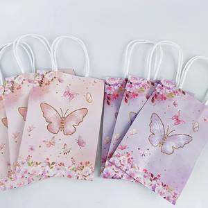 Sac cadeau classique personnalisable en papier kraft blanc, écologique, biodégradable et durable, avec poignée perforée - Product Image 5