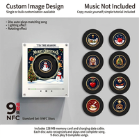Aimant de réfrigérateur rotatif en acrylique NFC de Noël, découpé au laser, minimaliste, veilleuse musicale, décoration personnalisée, cadeau