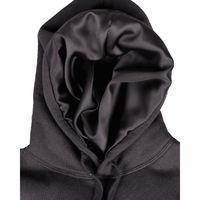 De luxe 100% Coton Polaire Heavyweight Blanc Hommes Sweats Hoodies Logo Personnalisé Avec Satin De Soie Hotte