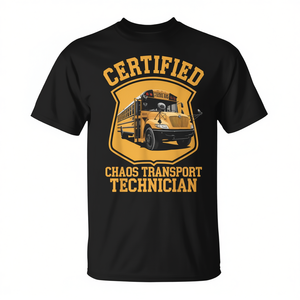 Camiseta certificada para conductor de autobús escolar Chaos Transport Technician - Product Image 2