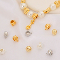 Perles de finition et d'intercalation à trois trous en laiton plaqué or 18 carats, style chinois, pour la fabrication de colliers et de pendentifs DIY, avec fermoir de connexion