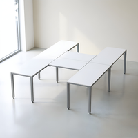 Bureau en H 300x210x75cm, Ensemble de bureaux 2 places, Partenaire de confiance pour la fourniture de bureaux longs et de grande taille, Table de bureau