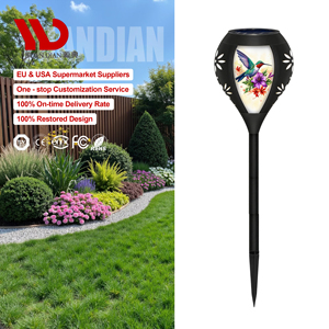 Lampe solaire LED <span class=keywords><strong>d</strong></span>'extérieur Yuandian personnalisée en fer forgé, étanche, avec piquet, angle de faisceau 360°, garantie 3 ans pour cour et jardin - Product Image 1
