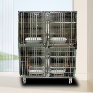 CH 304 hierro de acero inoxidable plegable bloqueable Simple lujo moderno duradero resistente al agua bandeja de madera perrera casas para perros interior - Product Image 5