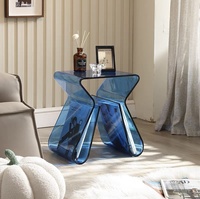 Table basse en acrylique de style italien moderne et minimaliste, table d'appoint transparente pour salon, table d'angle de luxe légère, table à usage domestique