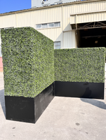 Panneaux muraux verticaux en buis synthétique artificiel, feuillage vert, imitation forêt, clôture en faux gazon, décoration murale, mur végétal pour serre