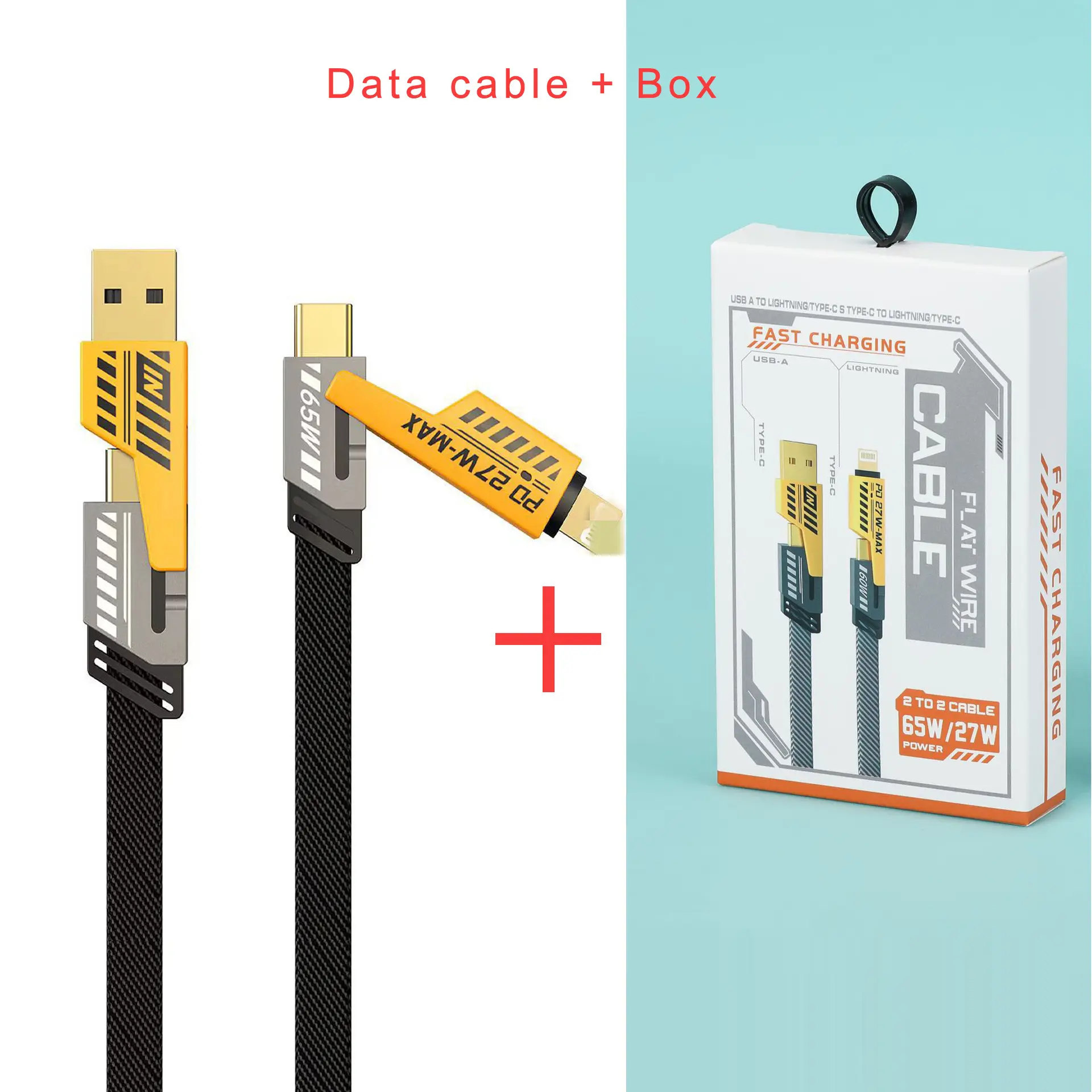 Kabel pengisi daya USB 4 in 1, kabel Data multifungsi pengisian daya cepat untuk ponsel
