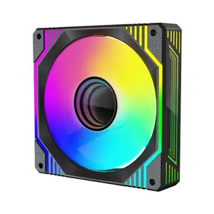 Lovingcool พัดลมกระจกดีไซน์ใหม่พัดลมระบายความร้อนคอมพิวเตอร์ RGB 120มม. เคสพัดลมสำหรับเล่นเกม