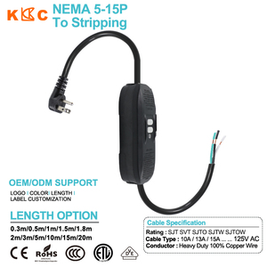 Câble d'extension GFCI en ligne NEMA 5-15P vers 5-15R, 15A 125V AC, avec protection contre les fuites à la terre - Product Image 1