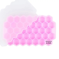 Moule à glaçons en silicone nid d'abeille à 37 cavités, plateaux réutilisables, fabricant de glaçons de qualité alimentaire avec couvercles, moule à sucettes glacées, moule à glace