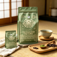 Sachet à café en aluminium haut de gamme, imprimé en héliogravure, résistant à l'humidité, à fond plat, scellé sur huit côtés, 2 lb