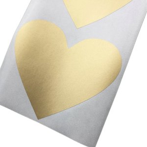 Pegatina de PVC con forma de corazón, estampada en oro, autoadhesiva, decorativa, para regalos promocionales - Product Image 4
