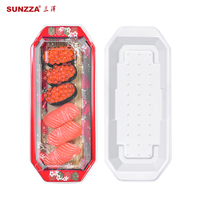 Sunzza boîtes d'emballage à emporter jetables de qualité alimentaire en plastique PET pour sushi /sashimi/dessert/boulette/viande fraîche