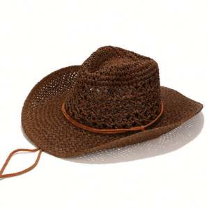 Sombrero Panamá Bestella Boho para Hombre, de Paja, con Diseño Calado, de Ala Ancha, Casual, para Viajes, Protección Solar, para Playa y Actividades al Aire Libre, para Adultos - Product Image 3