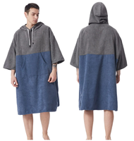 Poncho de surf à capuche en microfibre, serviette de plage, robe de plage, couleurs combinées