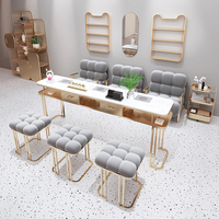 Table à ongles en marbre avec prise de courant, aspirateur, salon de beauté, salon de manucure, salon de thé au lait, bureau de réception, chaise de négociation