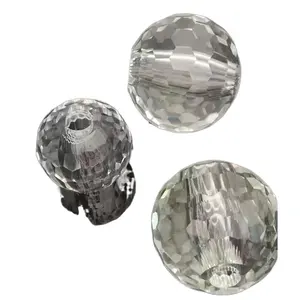 Customl Bal Crystal Clear Glass Faceted Crystal Sphere Ball dengan Lubang