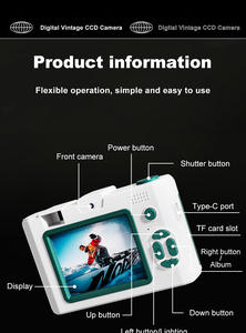 Caméra numérique intelligente WiFi avec zoom optique 4x, grand angle, écran 2,0 pouces, double objectif, caméscope CCD, carte SD, vidéo HD, selfie - Product Image 3