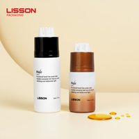 Flacon d'huile capillaire personnalisé pour le soin du cuir chevelu, emballage en plastique HDPE avec applicateur de massage en silicone souple pour l'huile capillaire