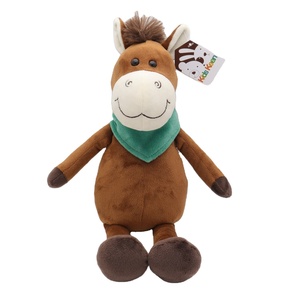 Super doux Kawaii Style mascotte en peluche cheval vacances cadeaux bébé peluche animal pour <span class=keywords><strong>poney</strong></span> avec écharpe PP coton remplissage - Product Image 1