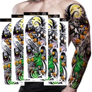 Venta al por mayor completo brazo tatuaje pegatina impermeable tatuajes temporales <span class=keywords><strong>mangas</strong></span> para Mujeres Hombres tatuaje arte corporal 480x17cm - Product Image 1