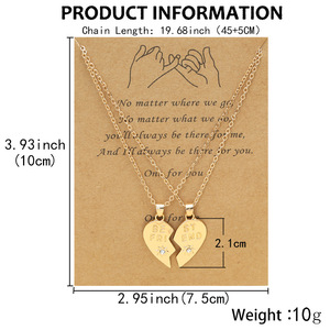 Joyería <span class=keywords><strong>de</strong></span> Moda, Cadenas <span class=keywords><strong>de</strong></span> Reundschaftsketten, Regalo <span class=keywords><strong>para</strong></span> Mejores Amigas, Cadena <span class=keywords><strong>de</strong></span> Clavícula con Tarjeta <span class=keywords><strong>de</strong></span> Amistad, Collares <span class=keywords><strong>de</strong></span> Pareja <span class=keywords><strong>para</strong></span> Chicas - Product Image 4
