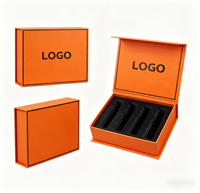 Caja de Regalo Magnética de Cartón Rígido Naranja de Lujo Personalizada para Cosméticos, Joyería y Perfumes, con Inserto de Espuma EVA