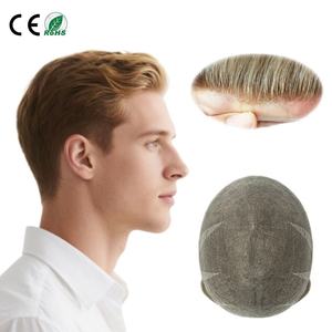 Perruque pour homme en cheveux indiens Remy 100% naturels, base en dentelle française complète, respirante, pour systèmes de perruques en dentelle - Product Image 1
