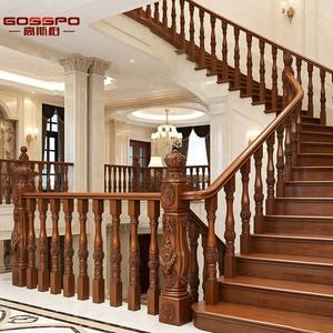 Escalera de ático de madera maciza de roble personalizada moderna, pasamanos de casa entera pintados en francés blanco para Villa, hoteles, apartamentos, directo de fábrica - Product Image 4