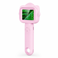 Microscope de poche pour enfants, numérique, portable, avec écran LCD et lumière, pour l'apprentissage scientifique