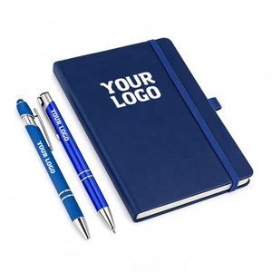 Office School Supplier A5 PU Leather Diary Custom Logo Hardcover Writing Journal Notebook With Elastic Band - Product Image 1