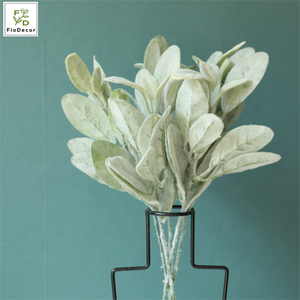 37cm vegetación artificial hojas blancas tallo de plástico franela <span class=keywords><strong>Senecio</strong></span> Cineraria oreja de cordero boda ramo de novia Decoración - Product Image 3