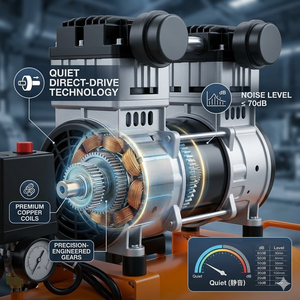 KELAIDE 50L Reciprocating <b>Air</b> Compressor 1500W 2HP Portable Industrial Model AC Powered 220V 0.8Mpa Quiet Operation - Product Image 2