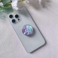 Support de téléphone portable fait main en nacre et coquille d'ormeau pour accessoires mobiles Pourbaix