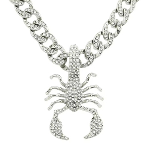 Hip Hop escorpión colgante collar diamante Stud cadena cubana exagerado Animal patrón joyería oscuro Halloween boda fiesta - Product Image 2
