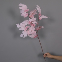 Ventes en gros de tiges de feuilles de chêne artificielles, branches de feuillage en soie pour arrangements floraux d'automne, décoration intérieure