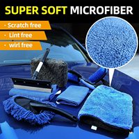 Oferta Especial MEIQING MQCK053 Juego de 8 Herramientas de Limpieza para Auto Multifuncionales, Cepillo, Paño de Microfibra, Color Personalizado