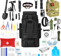 Kit de survie professionnel en stock et grand sac à dos de camping, trousse de premiers secours pour l'aventure, accessoires de randonnée en plein air